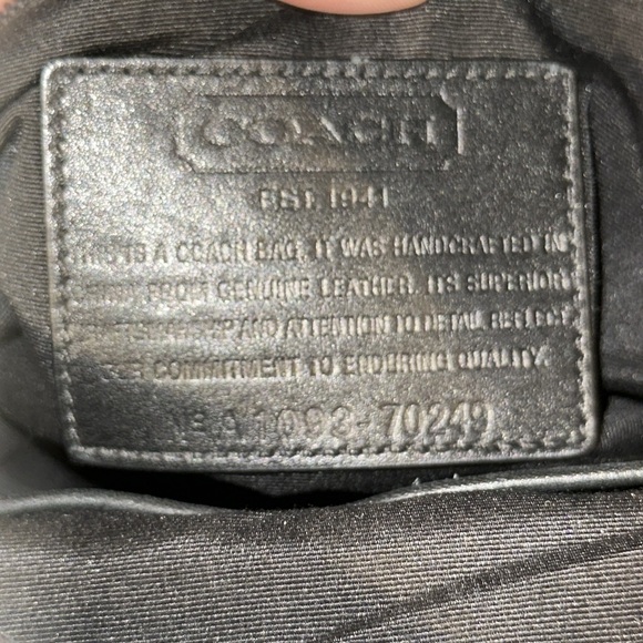 Coach Black Op Art Leather Crossbody Satchel Messenger Bag with Tote Handle! - Picture 12 of 12